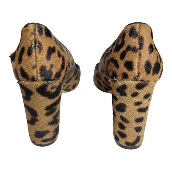 Manolo Blahnik Leopard Pony Hair Block Heel Pumps Size 38 - Picture 5 of 8